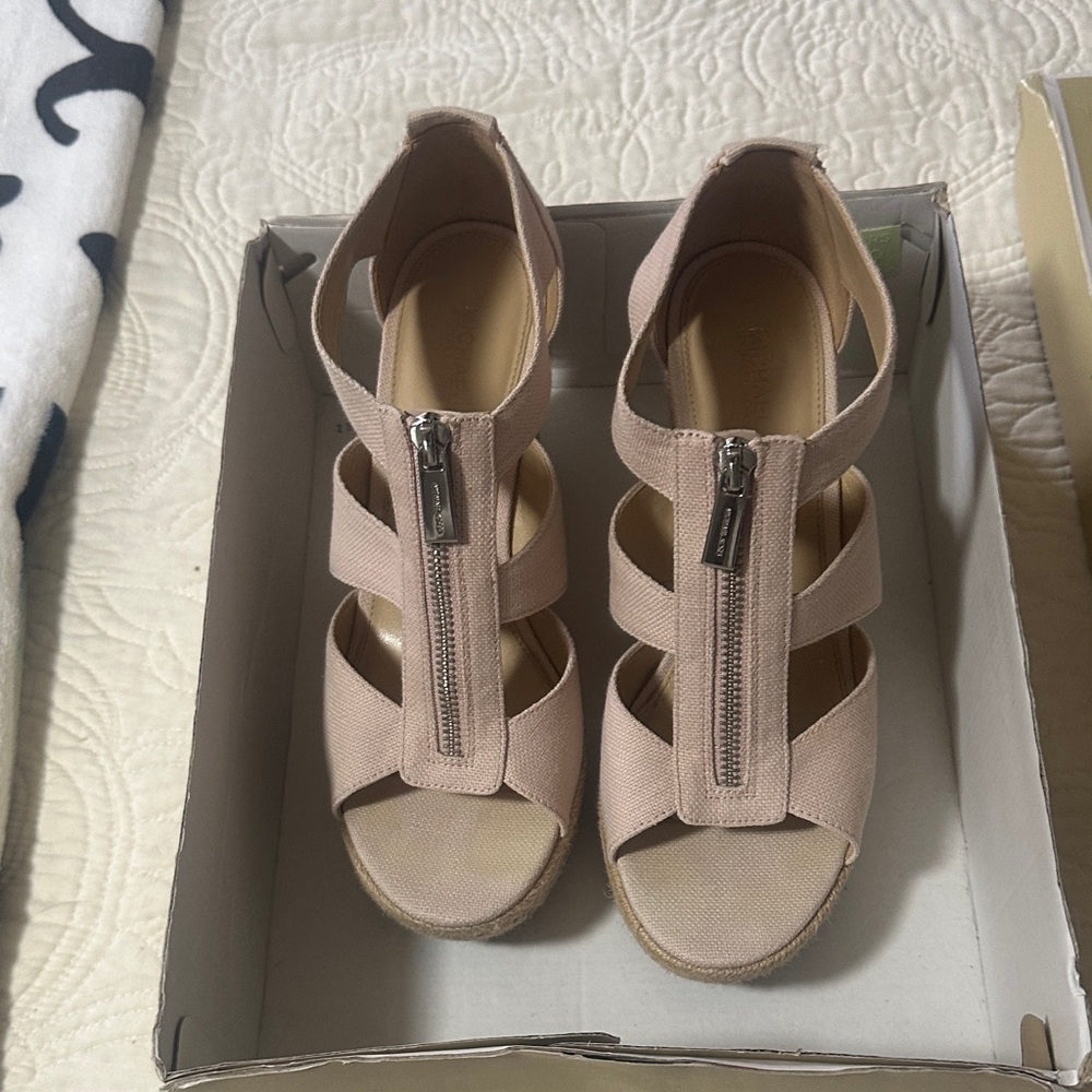 Michael Kors Blush Sandals with Zipper Accent
